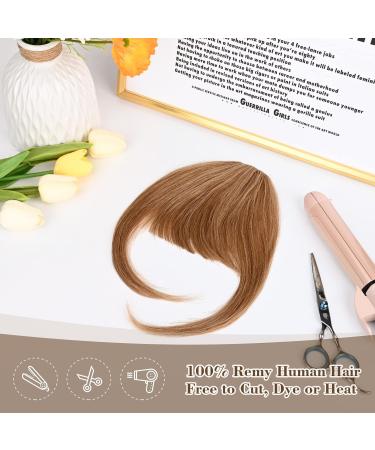 REECHO Clip in Bangs, 100% Human Hair 3 Secure Clips in Full Blunt Cut Bangs Clip in Hair Extensions, Brown Fake Bangs Fringe with Temples Hairpieces for Women Daily Wear - Medium Brown - Buy Online on GoSupps.com