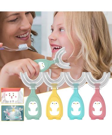 Toothbrush for Kids U-Shaped Silicone Tooth Brush Head for Ages 2-12 Toddler 360 Covers Whole Thorough Cleansing for Children s Teeth Care Blue-1pc Kids of Ages 6-12 Blue-1pc