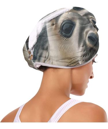 Grey Seal Hair Towel 2 Pack - Super Absorbent Quick Dry Hair Turbans for Women & Girls | Ideal Travel Accessory - Buy Online on GoSupps.com