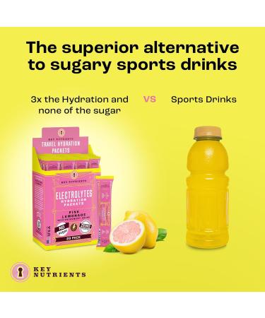 KEY NUTRIENTS Electrolytes Bundle Lemonade 90-Serving Powder + Pink Lemonade 20 Stick Packs | No Sugar Zero Calories Travel-Friendly Hydration Variety Pack | Made in USA - Buy Online on GoSupps.com