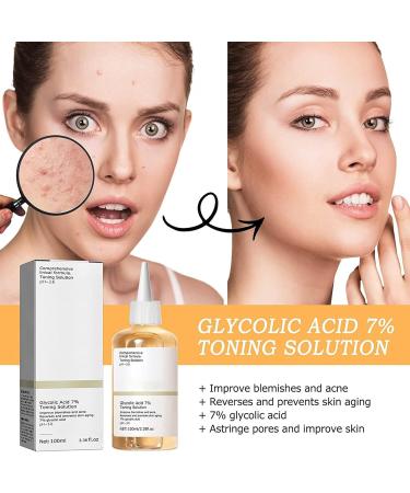 Glycolic Acid 7% Toning Resurfacing Solution Glycolic Acid 7% Toning Solution Glycolic Sour 7% Toner Glycolic Acid Toner for Blemishes and Acne Prevents Skin Aging Strengthen Your Skin - Buy Online on GoSupps.com
