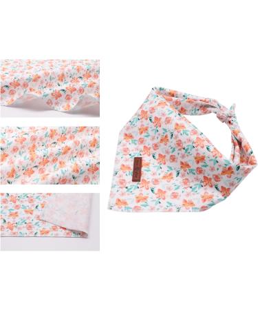 Shop Lionet Paws Dog Bandana - Triangular Scarf for Small Medium & Large Dogs - Orange Flower Design - Buy Online on GoSupps.com