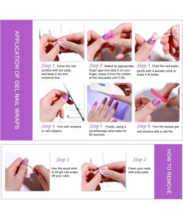 Semi Cured Gel Nail Strips 16 Pieces Gel Nail Polish Stickers Solid Color Full Nail Wraps Soft Self Adhesive Natural French Tip Manicure Kit with 2 Prep Pads Nail File & Wooden Stick - Brown - Buy Online on GoSupps.com