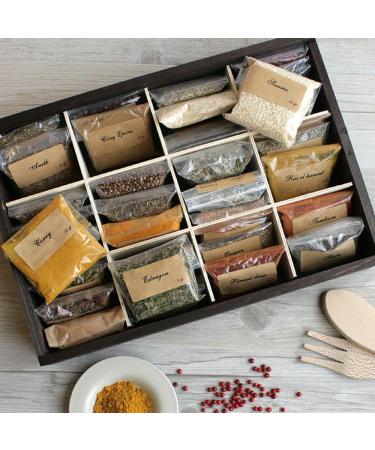 CADEAUX.COM - Small Engraved Spice Box - Good Spices - 36 Spices of the World - Customizable Box with First Name + Message - Gift Idea for Mom - Mother's Day Gift - Gift Idea for Women - Buy Online on GoSupps.com