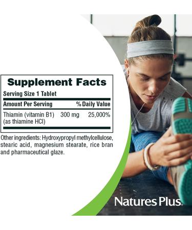 Nature's Plus Vitamin B-1 300 mg - 90 Tablets | Boost Energy & Support Metabolism - Buy Online on GoSupps.com