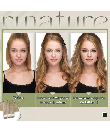 Runature 45cm Tape In Hair Extensions - Real Human Hair Highlighted Blonde (#16P22) - 20 Pieces Invisible Tape Hair Extensions - Buy Online on GoSupps.com