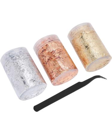 3 Colors Nail Gold Foil DIY Gold Flakes Decoration Brass Red Copper Aluminum 10g for Nail Art Painting with Sturdy Plastic Storage Box for Nail Decoration - Buy Online on GoSupps.com