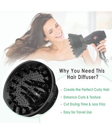 Collapsible Hair Diffuser for Curly Hair | Universal Attachment for Blow Dryer with Adjustable Size | Ideal for Long, Thick, and Natural Wavy Hair - Buy Online on GoSupps.com
