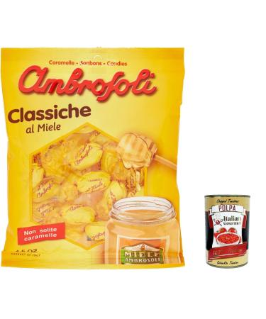 Italian Gourmet E.R. Ambrosoli Classic Honey Sweets 135g + Italian Gourmet Pulp 400g Set of 3