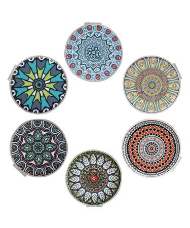 Beaufy Small Magnifying Travel Compact Mirror Bulk Mini Round Pocket Purse Makeup Mirrors Set Folding Portable Handheld 1x/2x Magnification Double Sided Mandala Gift for Women Girls Men Pack of 6 - Buy Online on GoSupps.com