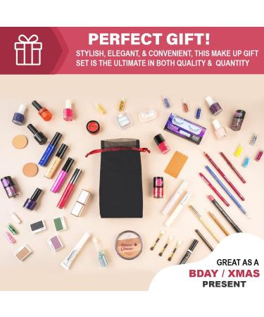 Makeup Set Glamza 10 Piece Lucky Dip Gift Makeup Kit for Women & Teenage Girls - Includes 10 Makeup Items In Black Organza Beauty Bag - Buy Online on GoSupps.com