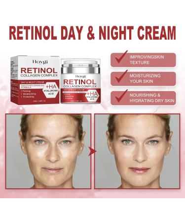 Tongyend Collagen Retinol Hyaluronic Acid Cream Retinol Cream for Face Face Moisturizer for Women Day and Night Cream Instant Face Lift Cream Anti Aging Face Lifting Skin Fix Anti Wrinkle 50ml - Buy Online on GoSupps.com