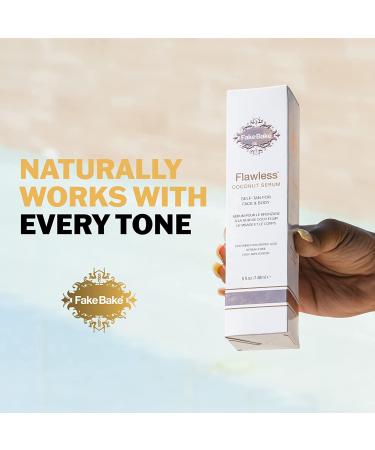 Fake Bake Flawless Coconut Sunless Tanning Serum with Hyaluronic Acid - Illuminating Face & Body Self Tanner - 5 oz - Buy Online on GoSupps.com
