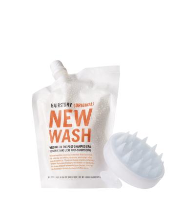New Wash Original Hair Cleanser, 8oz + Scalp Brush - Natural & Cruelty-Free Hair Care Routine - Removes Oil, Protects Color, Reduces Frizz - Sulfate & Paraben-Free Shampoo & Conditioner Alternative Cleanser + Scalp Brush