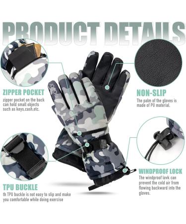 Winter Ski Gloves - Jogoo 3M Thinsulate Snowboard Gloves for Men and Women | Touchscreen, Waterproof & Windproof with Pocket | Large Size - Buy Online on GoSupps.com