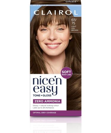 Clairol Nice'n Easy No Ammonia Hair Dye 75 Light Ash Brown 1 Count (Pack of 1)