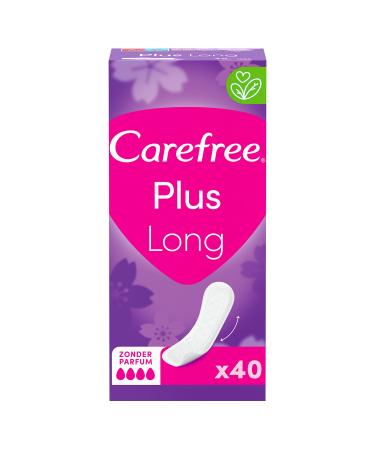 Carefree plus long panty liner with ultimate improved core perfume -free absorption degree four size L extra long 40 pack 40 pieces (1 Pack)