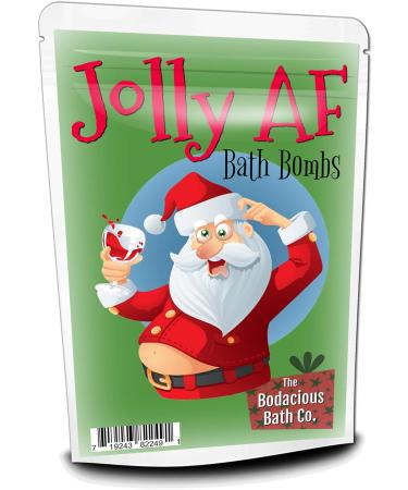 Jolly AF Bath Bombs - Funny Drunk Santa Design - Handcrafted in USA - Giant Black Cherry Fizzers 2 Pack - Buy Online on GoSupps.com