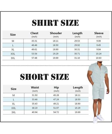 Uni Clau Men's 2 Piece Short Set | Button Down Shirt + Shorts | Beach Tracksuit, White - Medium - Buy Online on GoSupps.com