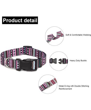 Suredoo Adjustable Nylon Dog Collar - Soft & Comfortable for Small to Large Dogs & Puppies | Purple (S Neck 25-40 cm) - Buy Online on GoSupps.com