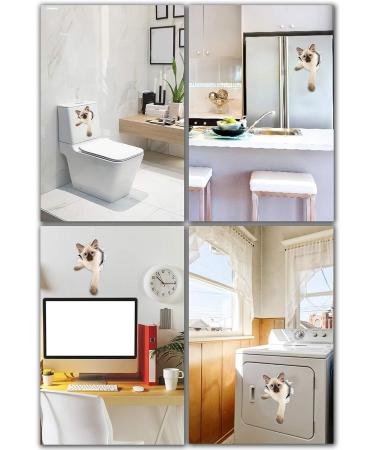 Winston & Bear Siamese Kitten Cat 3D Stickers - 2 Pack for Wall, Bedroom, Fridge, Toilet - Retail Packaged - Buy Online on GoSupps.com