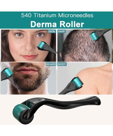 Derma Beard Roller with 540 Titanium Micro Needles for Home Use - Enhance Facial Hair Growth | International Shipping - Buy Online on GoSupps.com