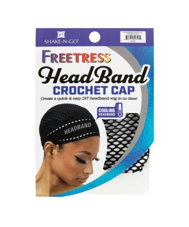 Freetress DIY Headband Wig Crochet Cap (Black) - Quick & Easy Cooling Headband - 1 Count - Buy Online on GoSupps.com