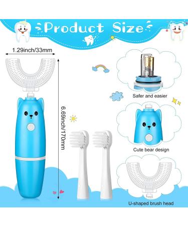 Kids Electric U-Shaped Toothbrush Set | Toddler Ultrasonic Toothbrush with 3 Brush Heads | Cartoon Design | Oral Cleaning for Children - Buy Online on GoSupps.com