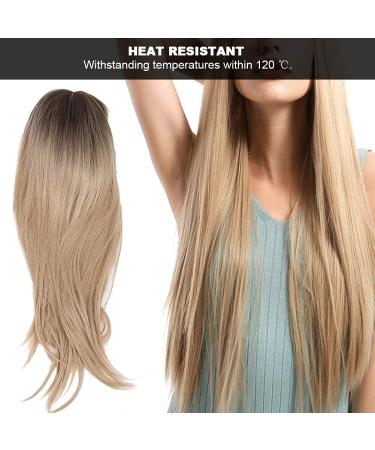Front Lace Wig with Bangs - Long Straight Blonde 70cm Synthetic Heat-Resistant Hair Wig for Women | International Shipping Available - Buy Online on GoSupps.com