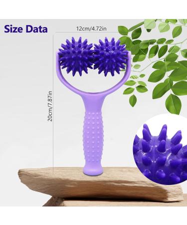 Massage Balls Scooter & Roller - Self-Massage Tool for Back Legs Feet & Muscle Pain Relief - Purple - Buy Online on GoSupps.com