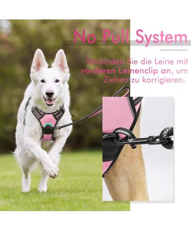 Rabbitgoo Medium Dog Harness - Anti-Pull Adjustable & Breathable Design for Large Dogs - Safe Control with Reflective Stripes - Pink XL (1 Pack) - Buy Online on GoSupps.com