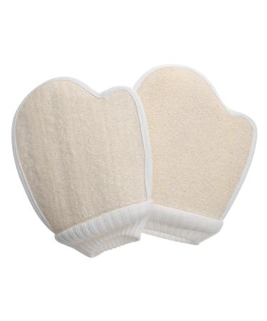 Beaupretty 2pcs Body Body Scrubber exfoliator Bath Brush rubbing Towel loofah Sponge Pads exfoliating mitt loofha pad Brush exfoliating Gloves Shower loufa Scrub Brush Massage