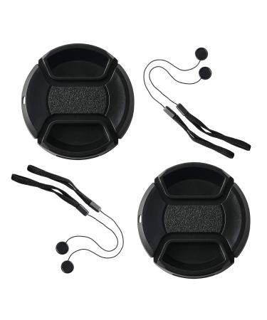 ZZJMCH 2 Pack 58mm Snap-On Center-Pinch Lens Cap, Compatible with Canon EOS Rebel T7 T6 T5 T100 4000D T8i T7i T6s T6i T5i T4i T3i T2i T1i SL3 SL2 SL1 XSi XTi with EF-S 18-55mm Kit Lens