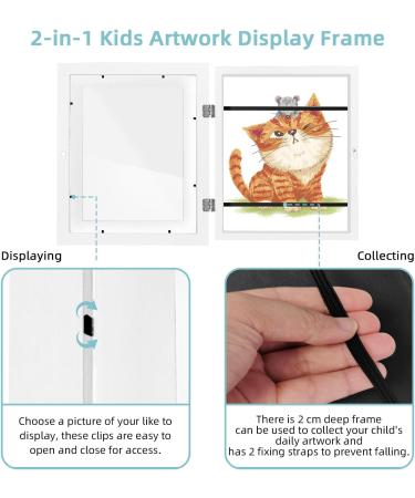 Children's Art Frame A4 | Front Opening Picture Frame for 150 Drawings | White Display & Storage for Kids' Artwork - Buy Online on GoSupps.com