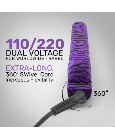 Royale 100% Ceramic Tourmaline Ionic Flat Iron - 2-in-1 Straightener & Curler | Anti-Static Anti-Frizz Technology | Purple Zebra Soft Touch - Perfect Hair in One Pass - Buy Online on GoSupps.com