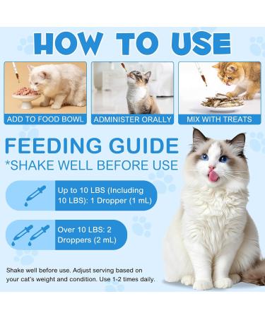 Lysine for Cats Natural L-Lysine Supplement Supports Immune Health, Respiratory Function, Skin Care and Bright Eyes Cat Antibiotic Drops for All Ages and Breeds Chicken Flavour, 2 Fl Oz / 60ml - Buy Online on GoSupps.com