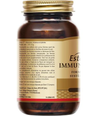 Solgar Ester-C Plus Immune Complex - Immune Defenses Complete Immune System-Specific Formula - Immunity Vitamins Zinc Magnesium - Food Supplement - Bottle of 60 Capsules - Buy Online on GoSupps.com