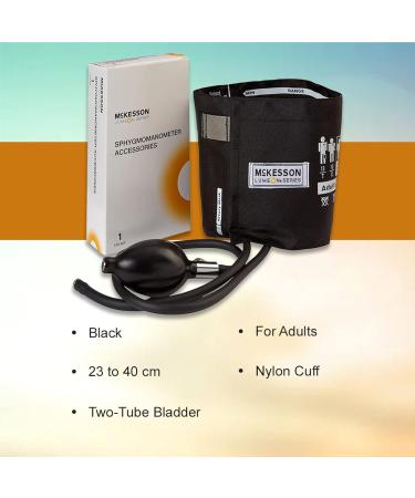 McKesson LUMEON Blood Pressure Cuff and Bulb Black Adult Medium 23-40 cm - 1 Count - Buy Online on GoSupps.com