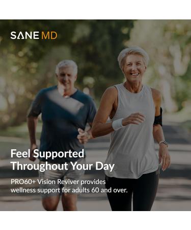 SANE MD PRO60+ Vision Reviver Eye Supplement for Adults 60+ with Lutein, Zeaxanthin & Astaxanthin 30 Capsules - Buy Online on GoSupps.com