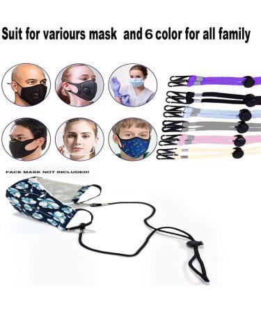 Adjustable Face Mask Lanyard Ear Grips Extender - Anti-Slip & Comfortable (6 Colors, 6pcs) - For Adults & Kids - Buy Online on GoSupps.com