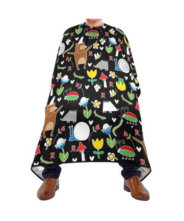 Waterproof Barber Cape -Animals Butterflies Flowers and Bears Cheetah Haircut Bib for Men Unisex Hair Cutting Cape(8rp1a)