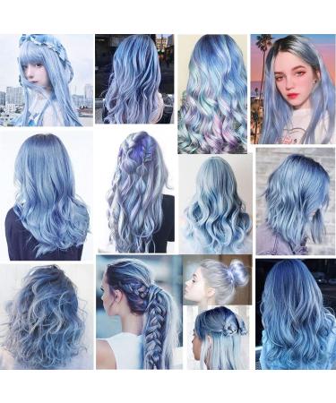 MQY Color 9PCs 21 Hair Accessories | Clip-in Colored Hair Extensions for Girls & Women - Haze Blue Highlights - Buy Online on GoSupps.com