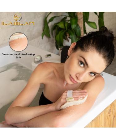 Natural Loofah Exfoliating Body Scrubber & Goat Milk Soap Bar Gentle Shower Scrub for Men & Women - Pack of 1 - Buy Online on GoSupps.com