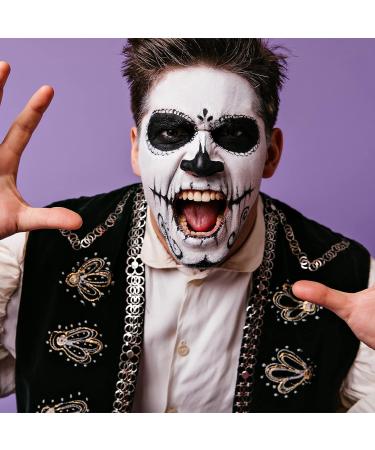 Professional Halloween Makeup Kit for Adult Cosplay - Ghost & Skeleton Special Effects SFX Paint in Black & White - Buy Online on GoSupps.com