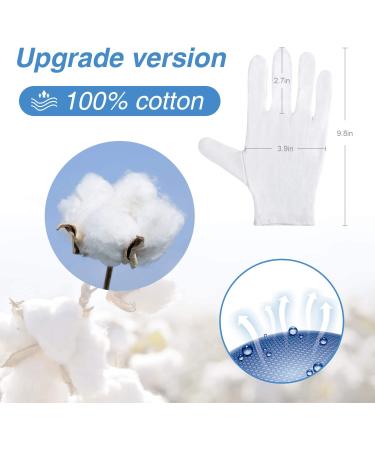 Rovtop White Gloves - 20Pcs/10Pairs for Jewelry Inspection, Moisturizing, Eczema Hand Spa | Comfortable and Large White Gloves - Buy Online on GoSupps.com