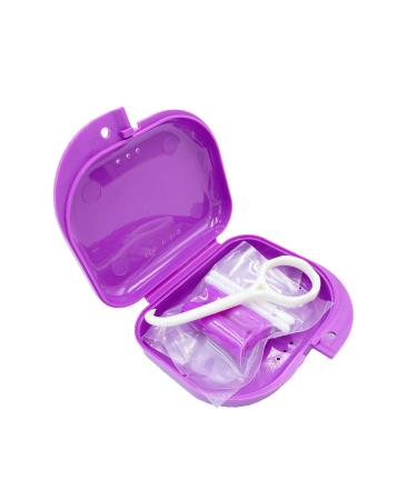 Invisible Orthodontic Set - 4 Pieces | Alignment Tool Retainer Case & 2 Oral Care Tools | Perfect for International Shipping (Purple) - Buy Online on GoSupps.com