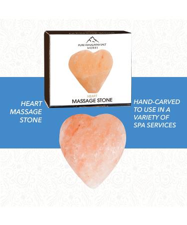 Pure Himalayan Salt Works Heart Massage Stone - Hand-Carved Pink Crystal for Therapy, Deodorant, Scrubs - 2.75 x 3 x 1.5 - Pack of 6 - Buy Online on GoSupps.com