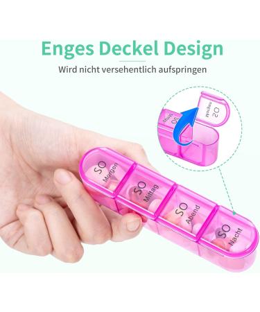 7-Day Pill Organizer with 4 Compartments - Large Portable Medication Box for Tablets | Removable Cyan Housing - Ideal for Daily Dosing - Buy Online on GoSupps.com