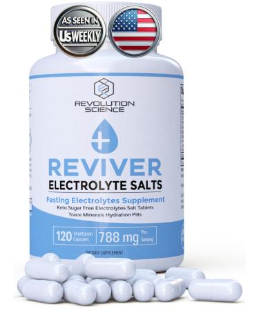 REVIVER Salt Pills with Electrolytes 120 Salt Tablets for Runners Fasting Salts Tabs & Fasting Electrolytes Tablets Sugar Free Electrolyte Tablets Carnivore Electrolyte Pills Fasting Supplement
