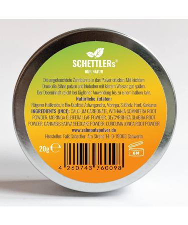 Buy SCHETTLER's Ayurvedic Toothpaste Powder Type 5 Ashwagandha Moringa & Licorice | 20g | International Shipping Available - Buy Online on GoSupps.com